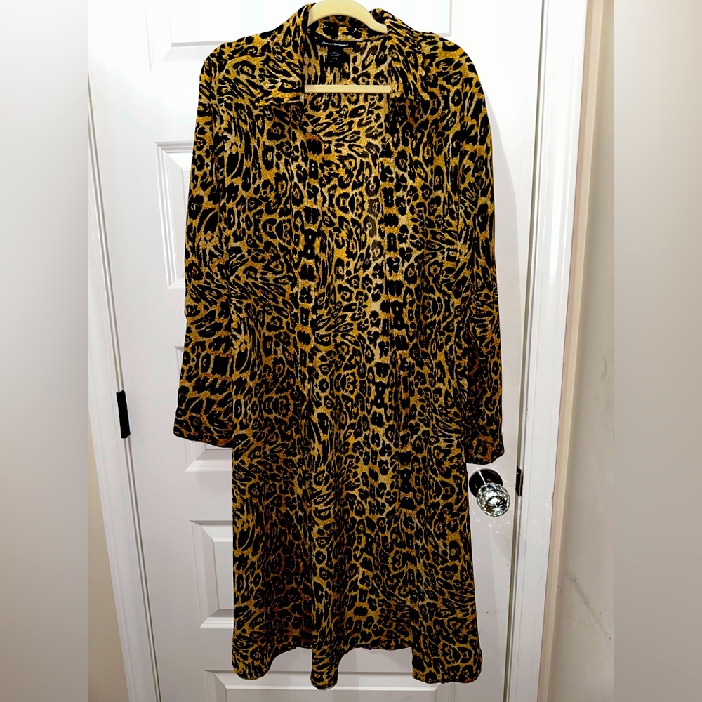 Sheer animal print duster